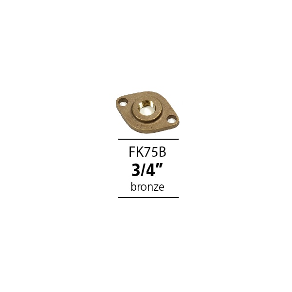 3/4" Brass/Bronze Flange Kit W/ 2 Flanges, 2 Gaskets, 4 Screws, 4 Bolts
